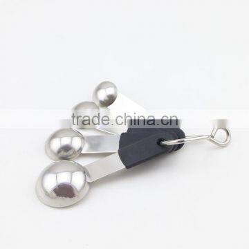 Black Handle 4pcs Stainless Steel Measuring Spoons photo-6
