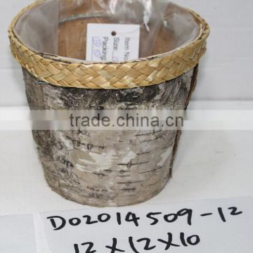 birch flower pot antique birch skin wooden flower pot