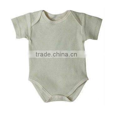 Short Sleeves Grey Baby Romper Summer OEM 100% Cotton Blank Infant Baby Romper photo-3