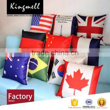 Custom National Flag Digital Printed Cotton Linen Cushions for Home Office Sofa photo-2