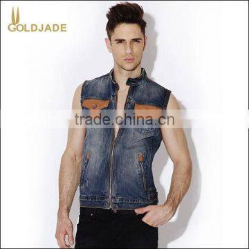 2013 new denim jacket fashion men sleveless