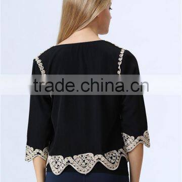 Guangzhou Factory Casual Beautiful Lady Blazer /Jacket With Embroideried Detail for Ladies photo-2