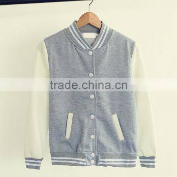 Winter Button Baseball Jacket Women Fleece Sweatshirt Hoodies photo-3