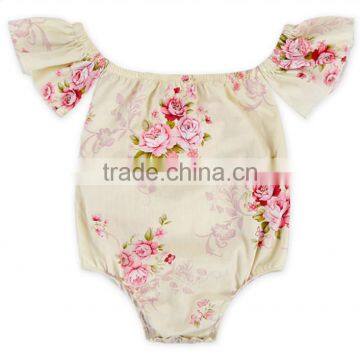 Summer Infant Girls off Shoulder Romper Floral Short Alls photo-6