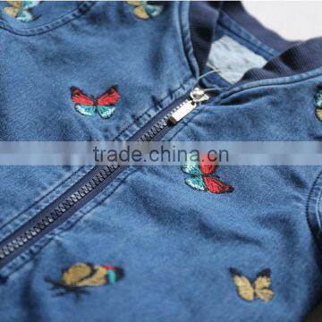 2016 Fall New Arrival Baby Girls Embroidery Denim Jeans Jacket photo-3
