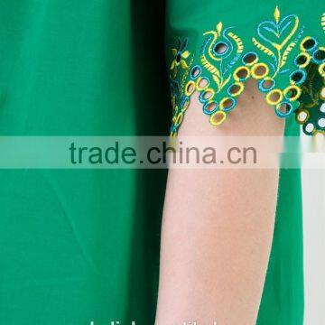 Unique Design Ladies Green Embroidered Blouses Customized photo-5