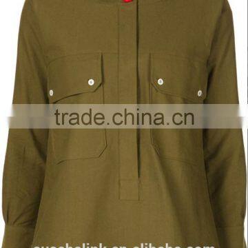 New Arrival Khaki Patch Pocket Fancy Casual Shirt OEM Service photo-4
