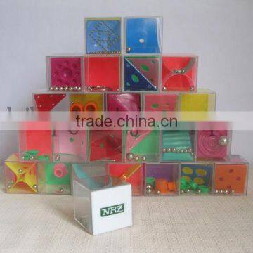 wholesale Patience Game Acrylic Cube plastic ball maze game for kids