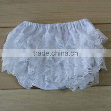 2013 Hot Sale Adorable Solid Color White Baby Lace Bloomers