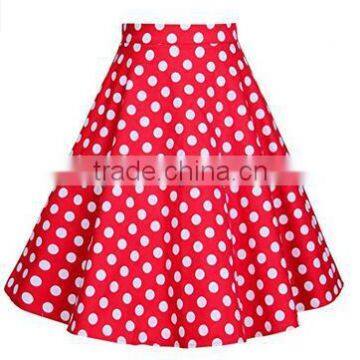 2017 Girls Long Dresses Women's Pleated Vintage Skirts Floral Print Casual Midi Skirt photo-3