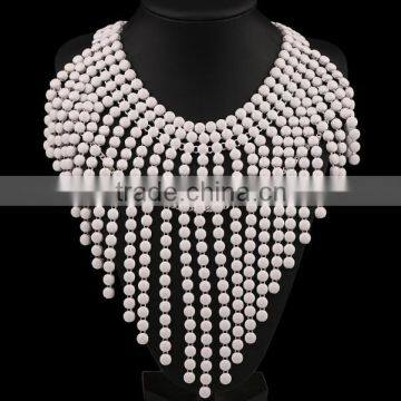 Zm33313a Statement Necklace 2017 Wholesale Tassel Beads Bib Necklace photo-2