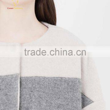 Classic Crew Neck Cashmere Overcoat Womens Winter Coat Wool photo-5