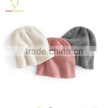 Lovely Plain Womens Cashmere Beanie Hat