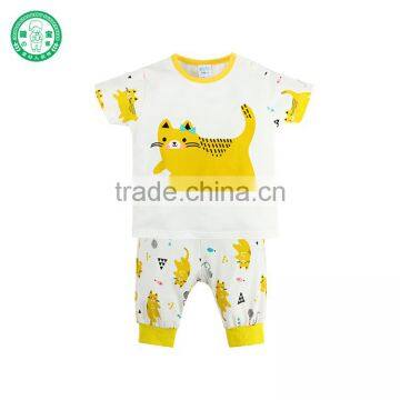 OEM Service Cartoon Printing 2 Pcs Short Sleeve Children Wear Set Baby Clothes photo-2