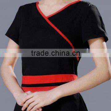 Custom Juqian Brand Chantilly Cotton and Polyester Mix Beauty SPA Uniform Suit photo-5