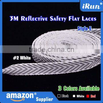 Bestselling Polyester 3M Reflective Flat Shoelaces For Sneakers - Customized Flat 3M Safety Shoelaces - Black White Red Laces photo-2