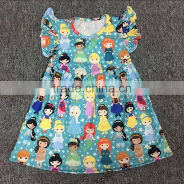 Princess Printed Kids Clothes Girl Dress Pretty Baby Cartoon Clothes High Quality Cute Baby Clothes