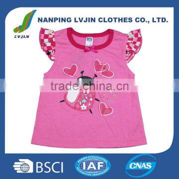 OEM Wholesale Hot Sale Lovely Sleepwear Kids Pajamas 100% Cotton Soft Girl's Summer Tops Printed Short Pants,baby Underwear photo-2