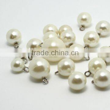 Wholesale Cheap 8mm-18mm White Clothing Plastic Rhinestone Fashion Pearl Button For Sweater photo-2