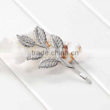 New Fashion Hair Clips Leaf Silver Tone 6.7cm - 6.5cm X3.2cm photo-2