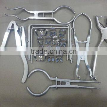 Dental Rubber Dam Clamp Forceps Punch Frame Set Palmer Ivory Punch Dental Filling Instruments