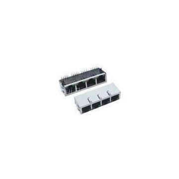 10 / 100 Mbps Side Enter RJ45 With Transformer Shielding LED Color Noise Reduction