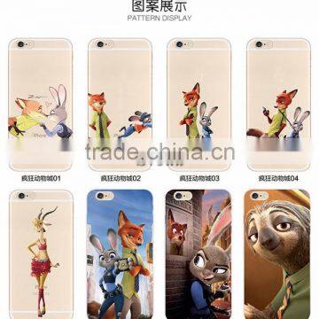 (Promotion Gift )Hot Movie Zootopia mobile phone case New Design Catoon Style TPU Phone Case for Iphone6/6plus/5/5s/5SE