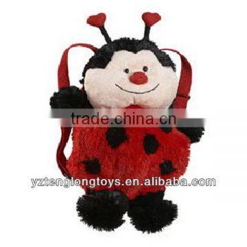 Factory Wholesale Animal Shaped Plush Backpack Ladybug Backpack