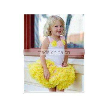 children yellow color nylon tutu skirts kids dance wear,evening party skirt