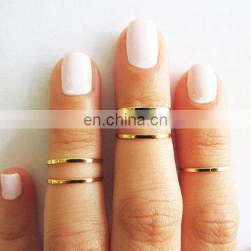 Gold Stacking Knuckle Rings Gold shiny bands Set of 6 stack midi rings