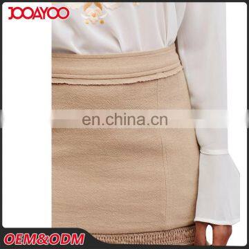 Custom Made Latest Modern Design Winter Ladies Mini Skirts Grils Short High Waist Wrap Skirt