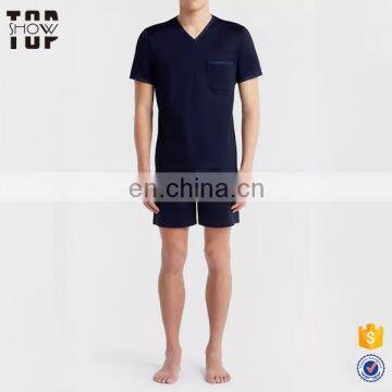 China suppliers 2017 v-neck top and shorts men sleepwear lounge set