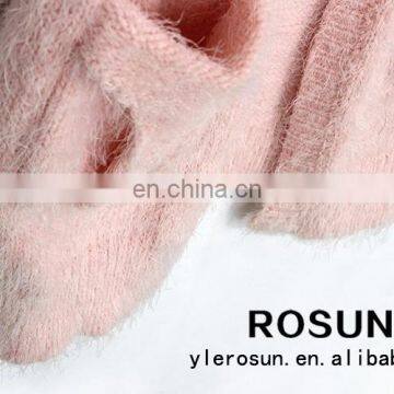 High Fashion Womens Clothing Pure Color Cardigan Hand Knitted Sweater photo-4