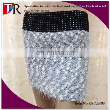 High Wrap Waist Slim Hip Mini Short Knitted Elastic Skirts Pattern