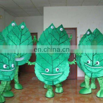 Green leaf mascot costume for adults