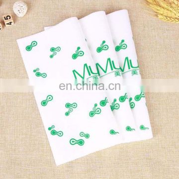 Custom logo printed disposable white grease proofing wrapping paper for food packaging