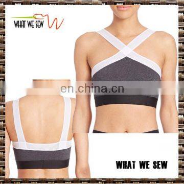 plain lace strap front cross sports bra gym trainning yoga bra athletic sport bra tops