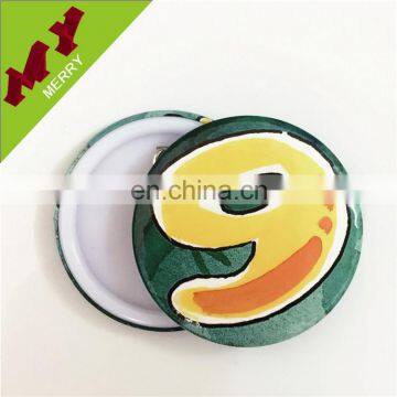 Made in China colorful printing tin pin badge with clip