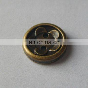 13mm flower shape 4 hole resin button in anti brass color