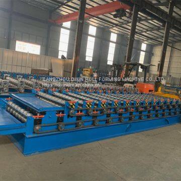 Floor Tile Double Layer Making Machine Steel Sheet Metal Roofing Rolls Forming Machine photo-4