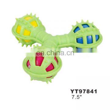 Tooth Cleaning Pet Toy Ball Dogs Bite Soft TPR Ball Two Squeaker photo-6