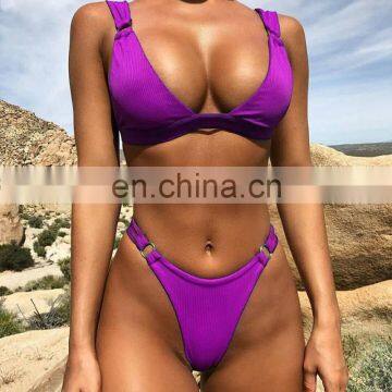 Sexy stripe material Triangle Bikini 2019 mujer women Swimwear Thong Bikini Set Push Up Swimsuit bathing suit biquini Female