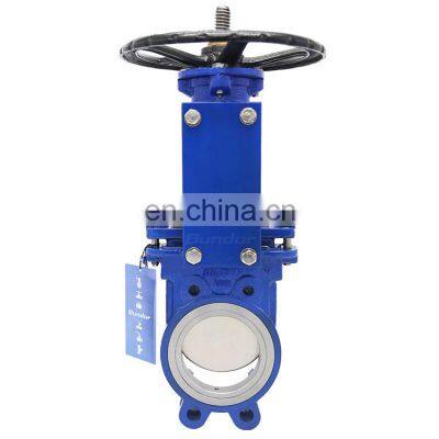 Bundor 6 Inch wafer knife gate valve price slide knife gate valve with handwheel