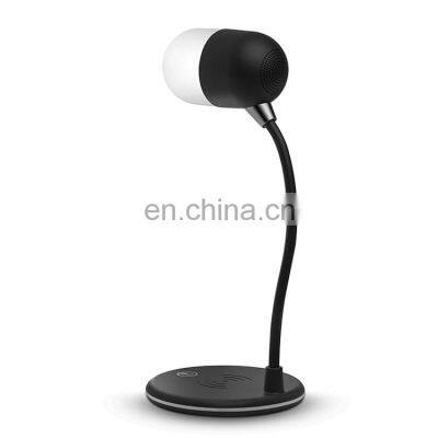2020 Amazon LED Touch Wirless Phone Charging Bedside Lamp Music Bluetooth Speaker Bedeside Lamp Living Room Decoration photo-5