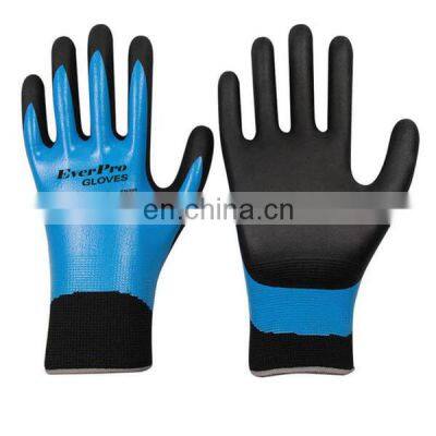 15 Gauge Nylon Polyester Fully Foam Nitrile Coated Safety Gloves