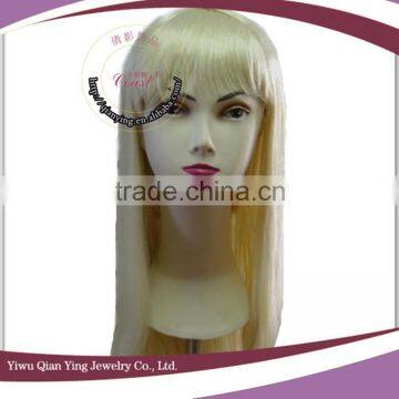 Cheap Orange Color Straight Synthetic Hair Party Wigs With Neat Bang photo-6