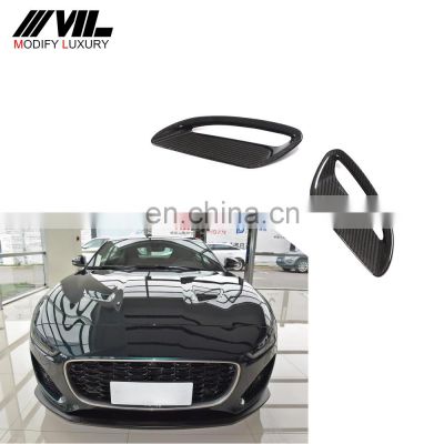 Modify Luxury Dry Carbon Fiber Car Hood Air Vent for Jaguar F-Type 2-Door 2021-2022