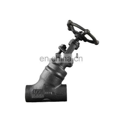 Tyco China Factory SW A105 Forged Steel Y Type Manual Globe Valve