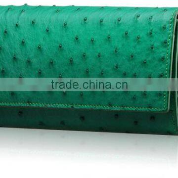 High Quality Customized Logo Genuine Real Ostrich Leather Clutch Wallet for Women photo-3