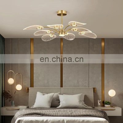 Edison Style Vintage Industrial Retro Pendant Lamp Lotus Leaf Shape Bar LED Copper Chandeliers Light